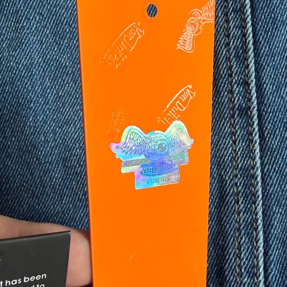 Von Dutch Blue Denim Jacket with Patch Embroidery and Sleeve Logo - Picture 5 of 7